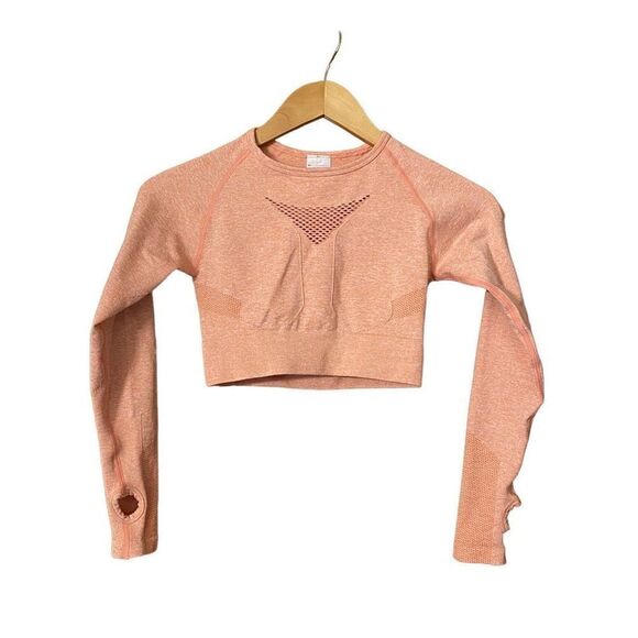 AYBL Motion Seamless Long Sleeve Crop Top peach small - Picture 5 of 16